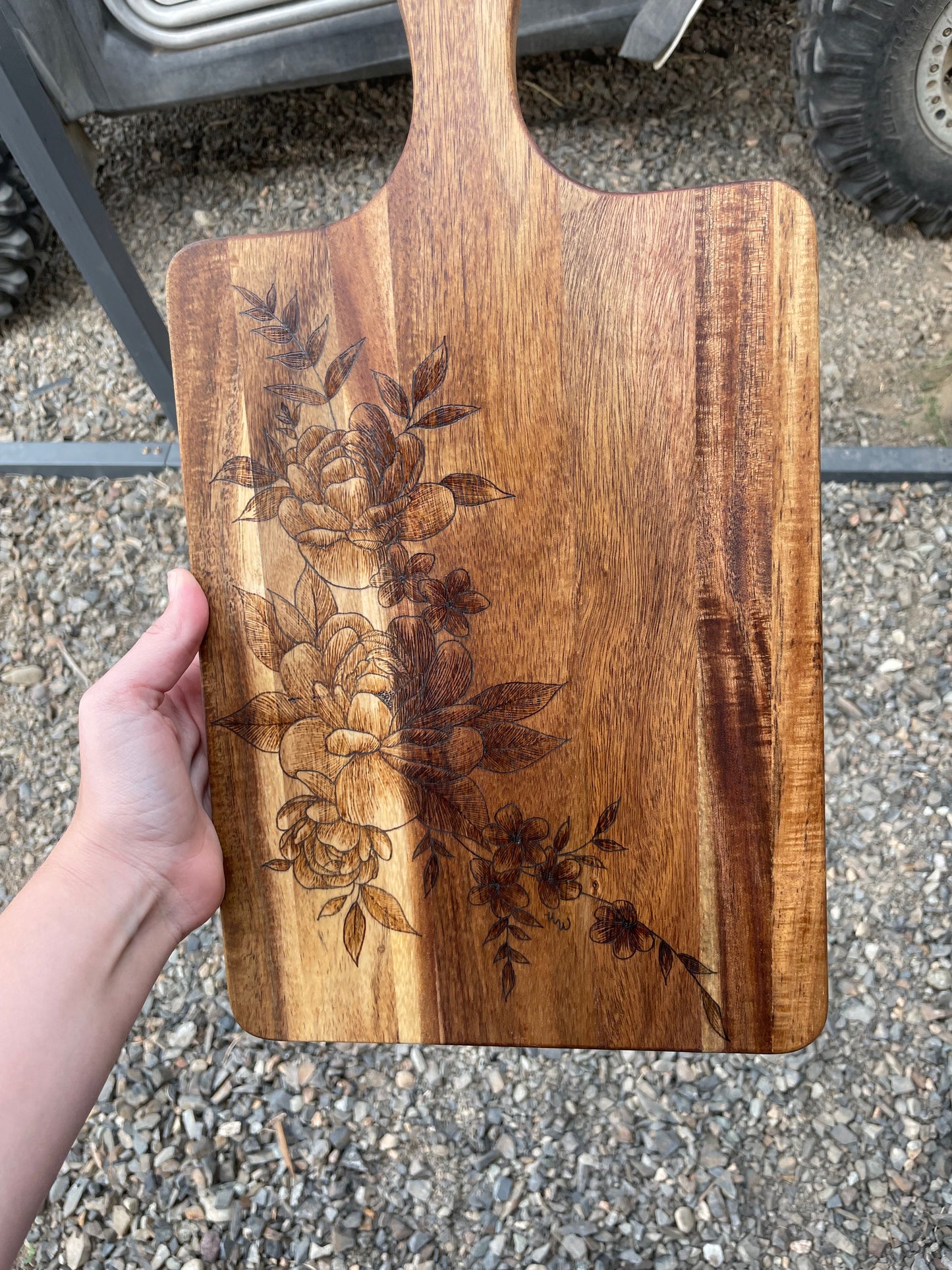 12”x9” floral charcuterie board