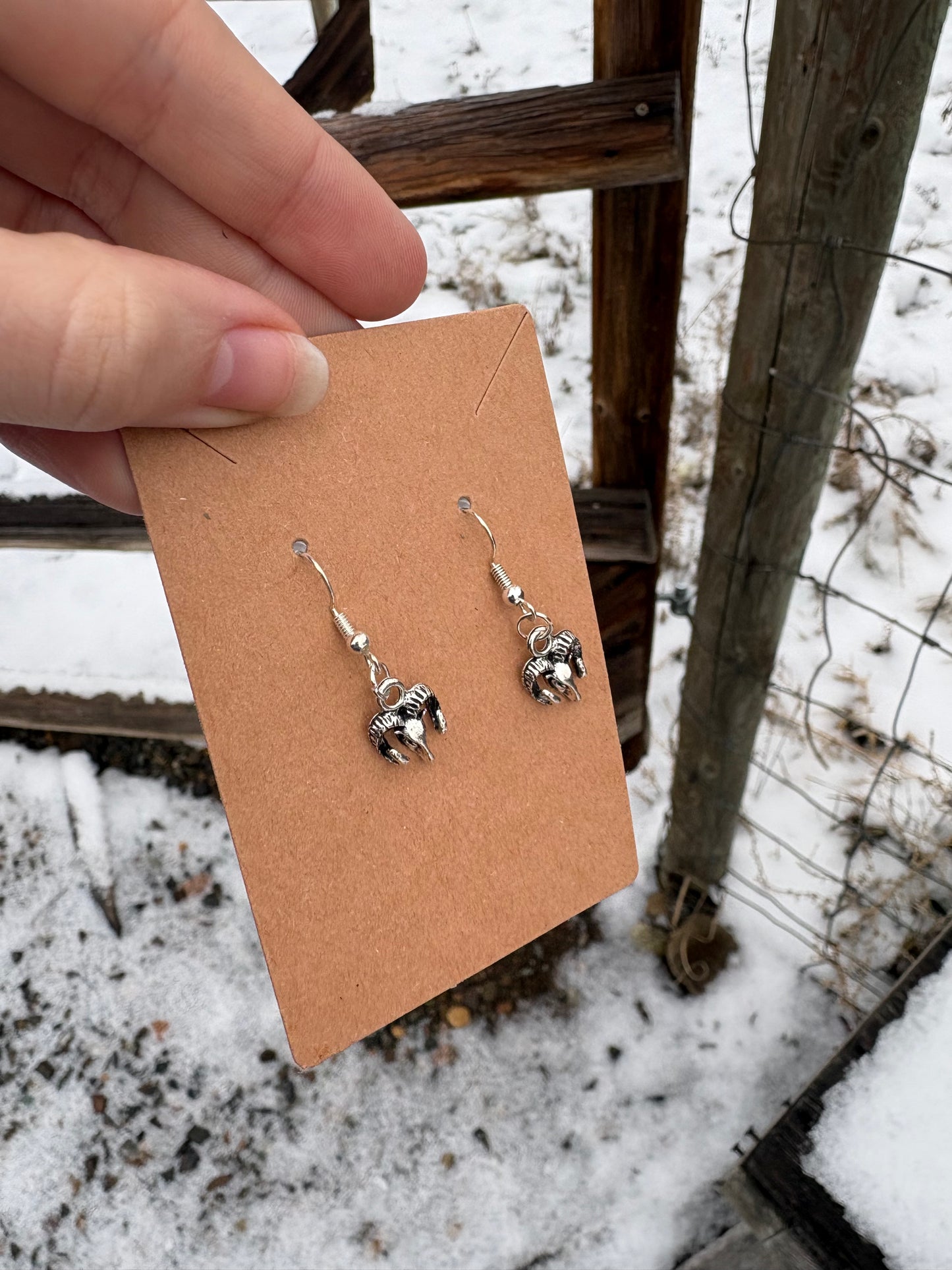 Ram Head Earrings