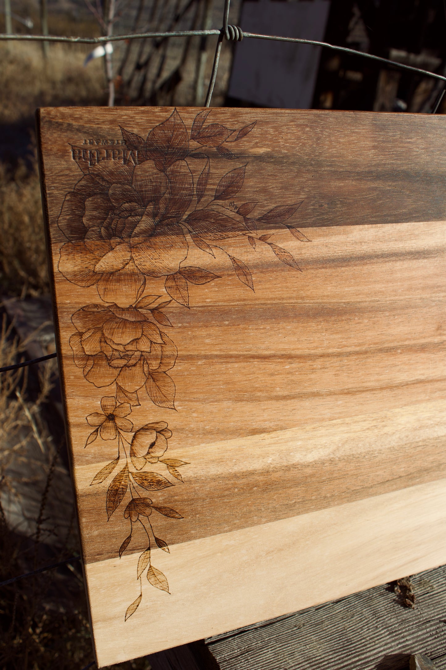 Large Floral Cutting Board