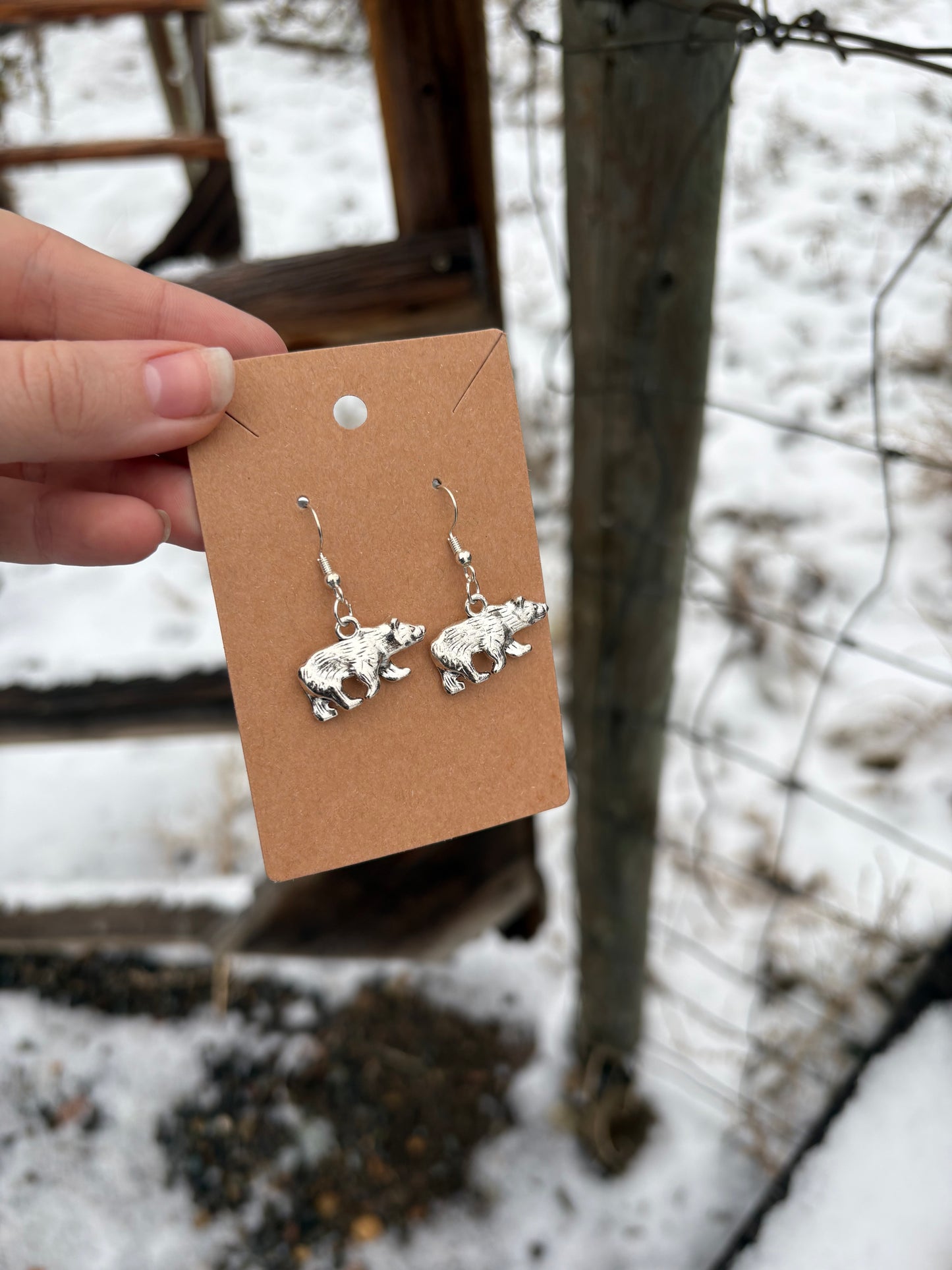 Silver Bear Earrings