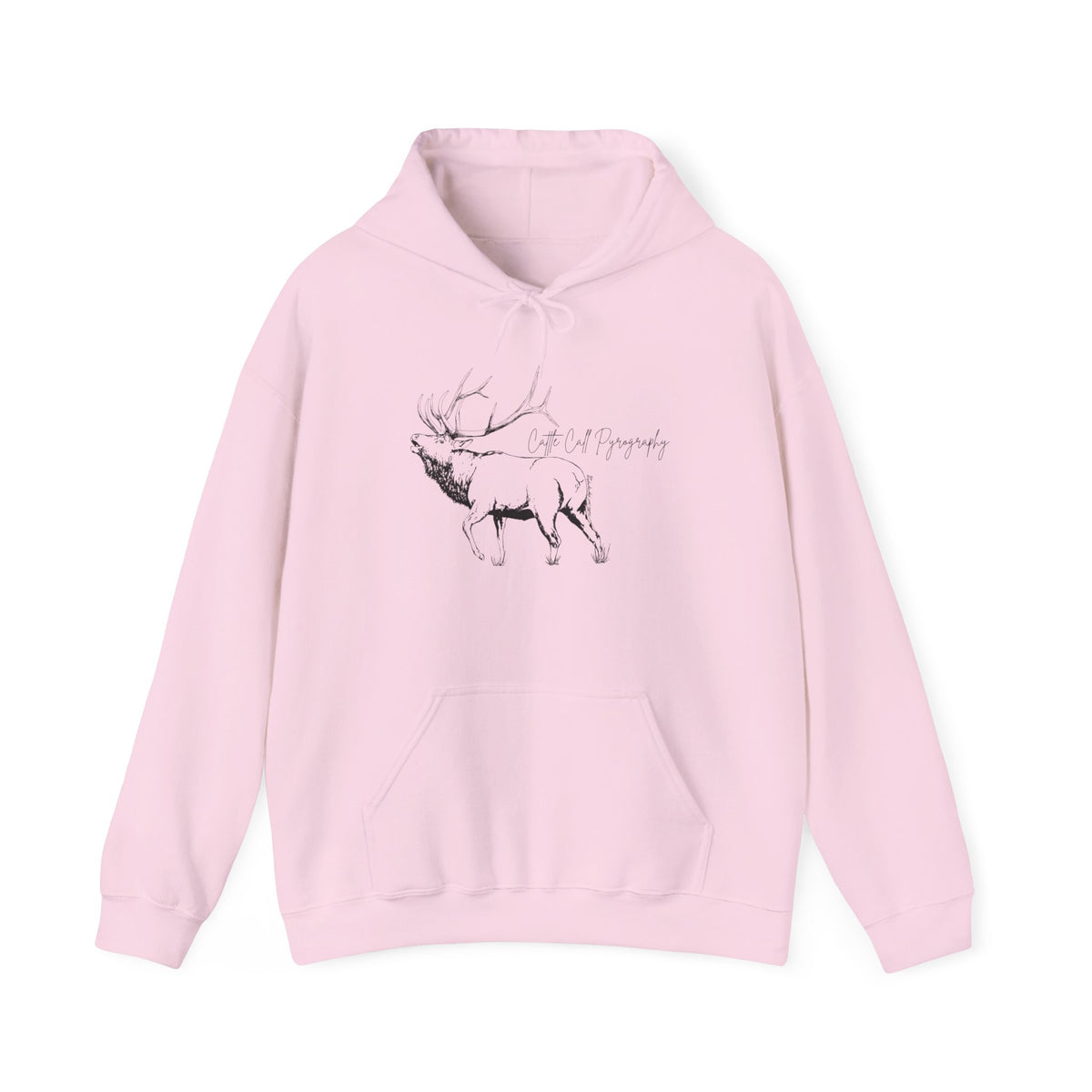 Original Elk Art Unisex Hooded Sweatshirt | Wildlife Hoodie | Cattle Call Pyrography
