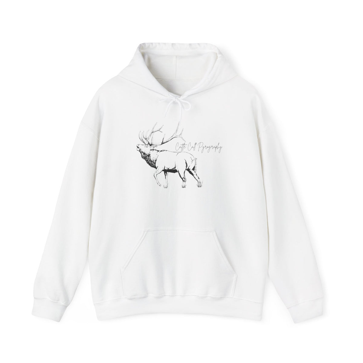 Original Elk Art Unisex Hooded Sweatshirt | Wildlife Hoodie | Cattle Call Pyrography