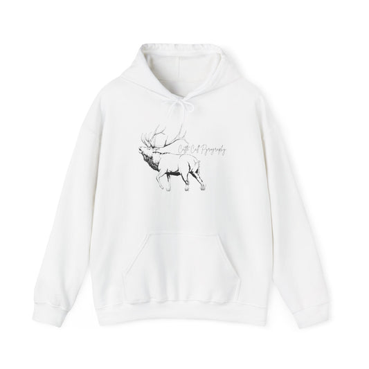 Original Elk Art Unisex Hooded Sweatshirt | Wildlife Hoodie | Cattle Call Pyrography