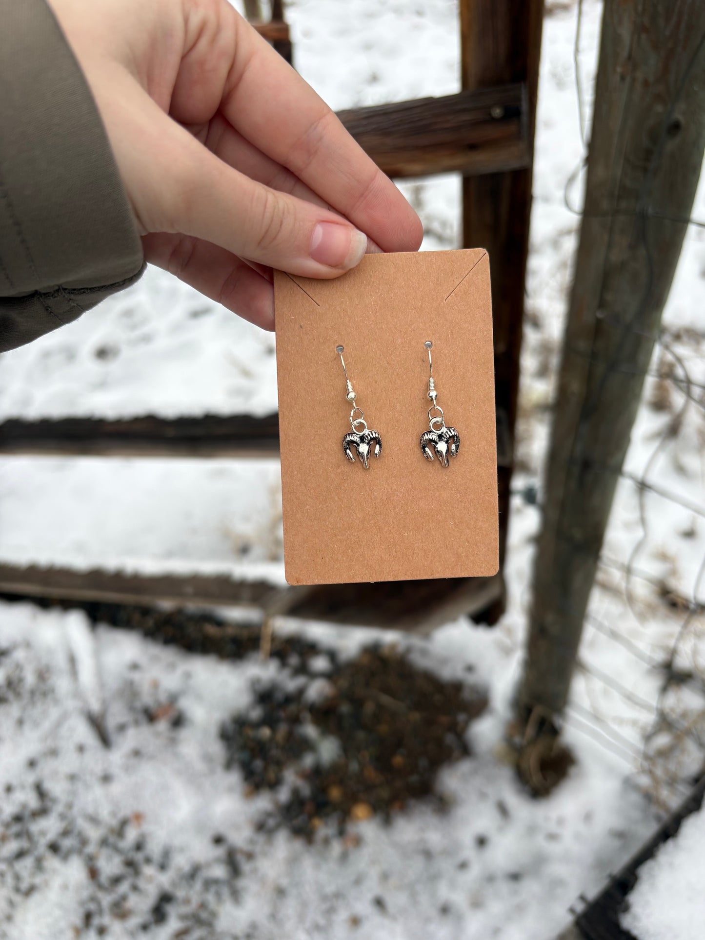 Ram Head Earrings