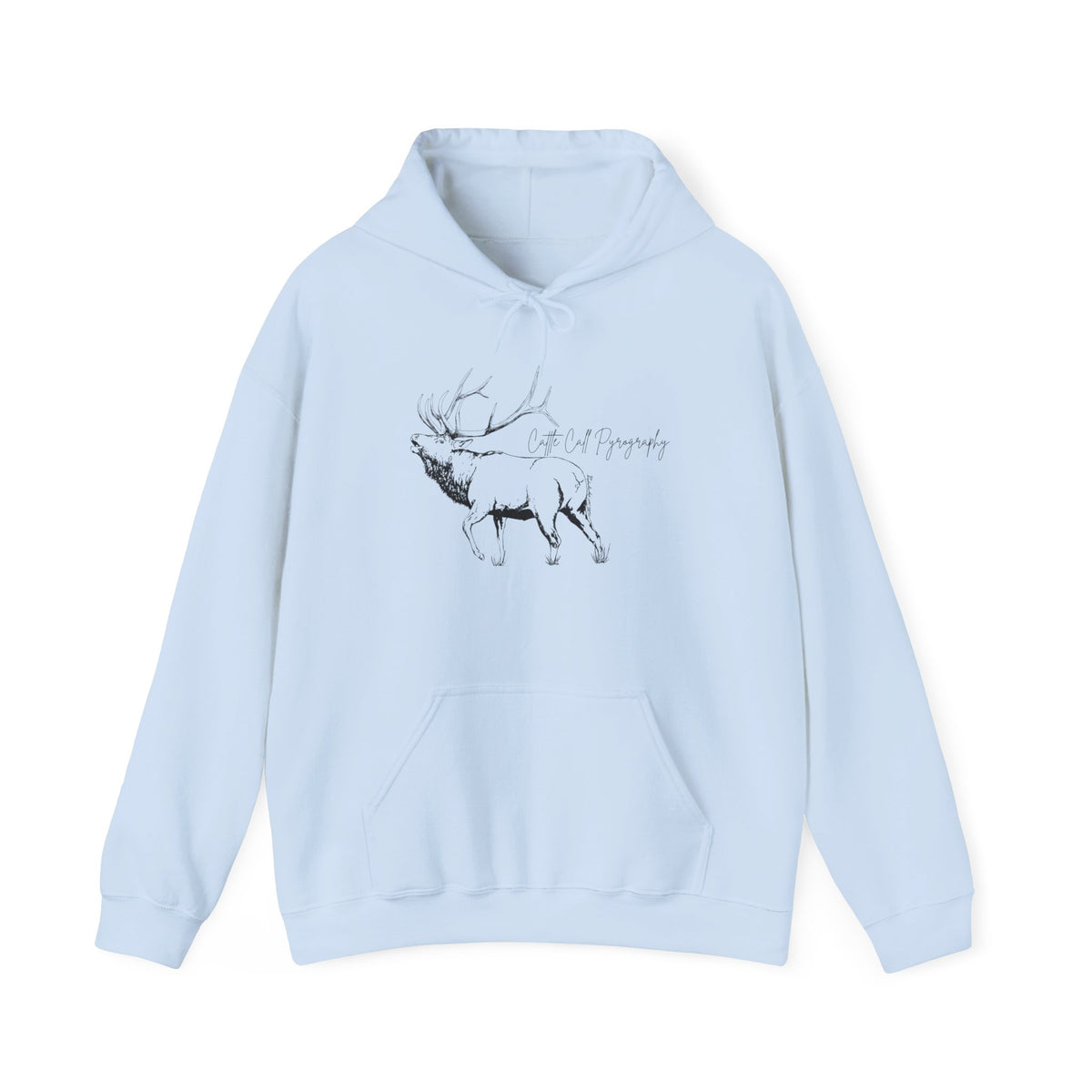 Original Elk Art Unisex Hooded Sweatshirt | Wildlife Hoodie | Cattle Call Pyrography