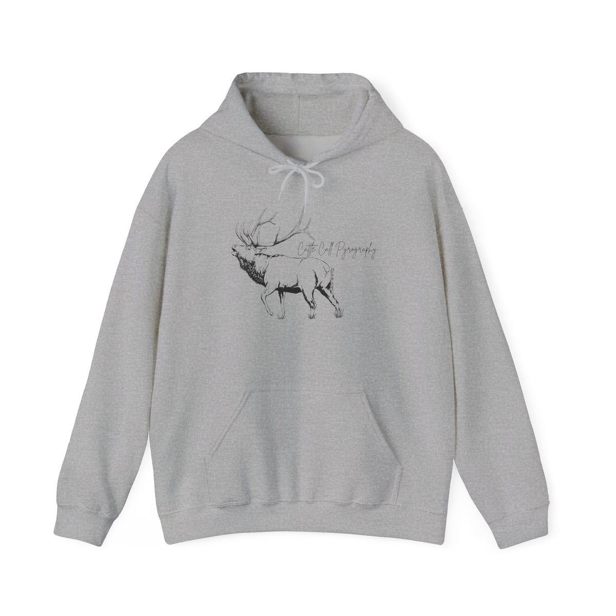 Original Elk Art Unisex Hooded Sweatshirt | Wildlife Hoodie | Cattle Call Pyrography