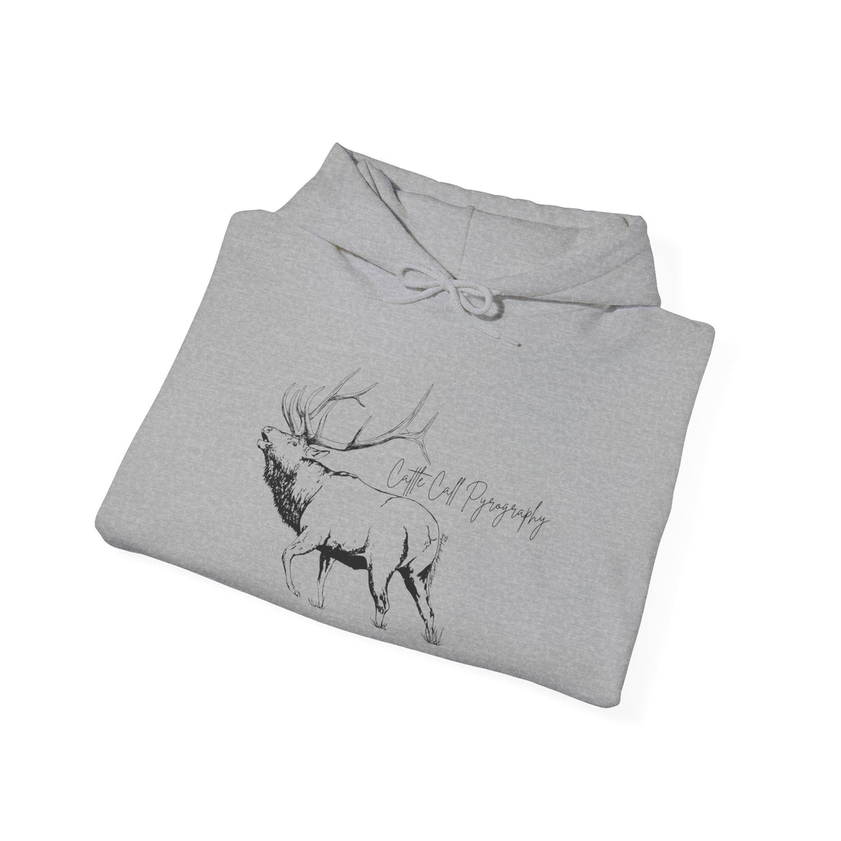 Original Elk Art Unisex Hooded Sweatshirt | Wildlife Hoodie | Cattle Call Pyrography