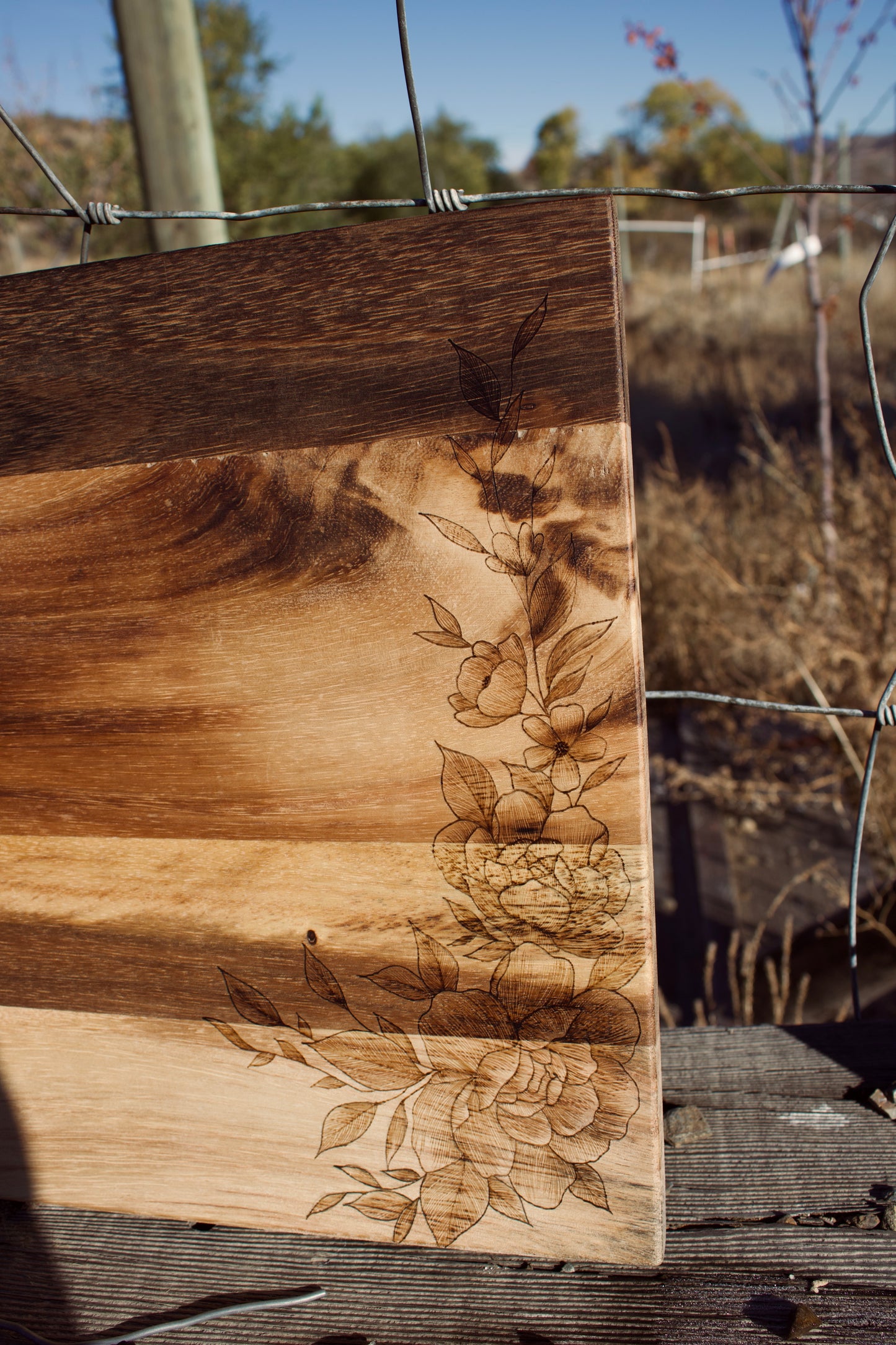Large Floral Cutting Board