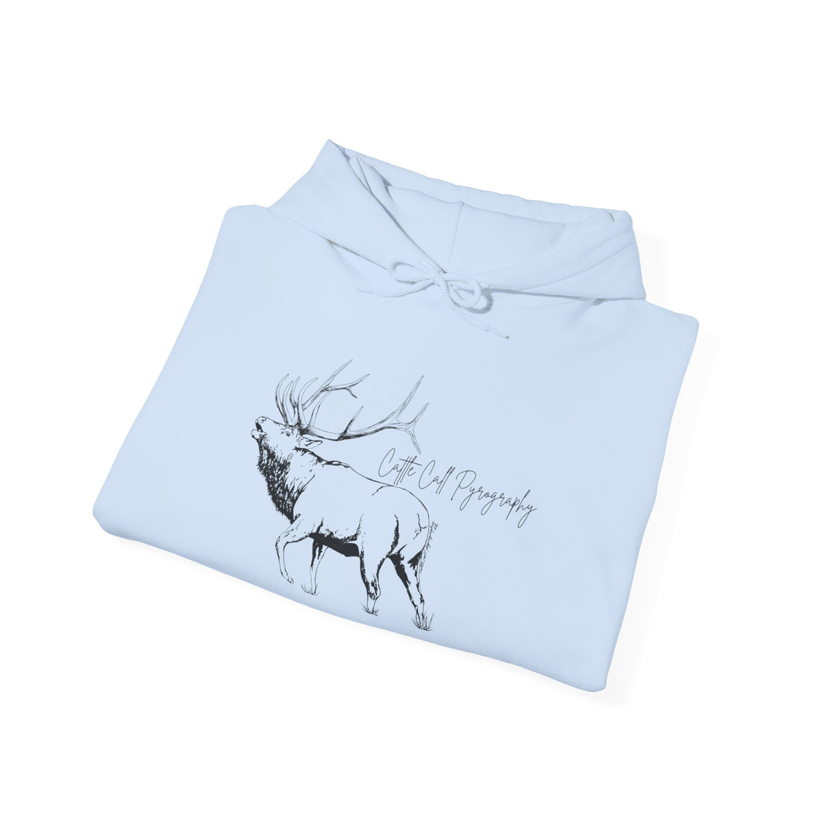 Original Elk Art Unisex Hooded Sweatshirt | Wildlife Hoodie | Cattle Call Pyrography