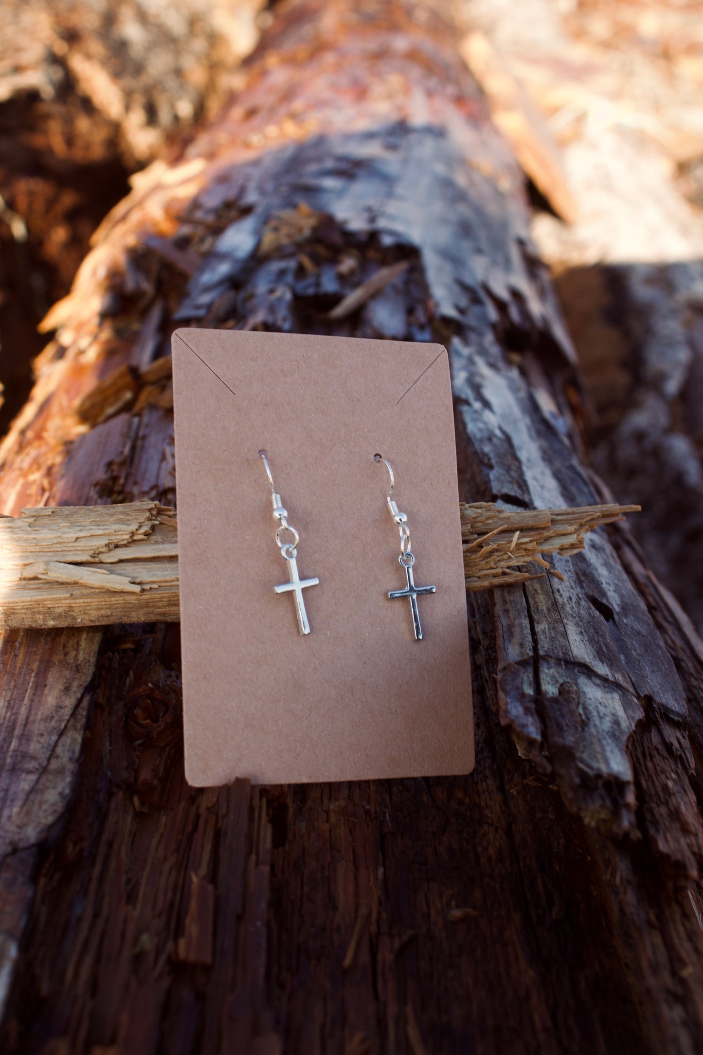 Dainty Sliver Cross Earrings