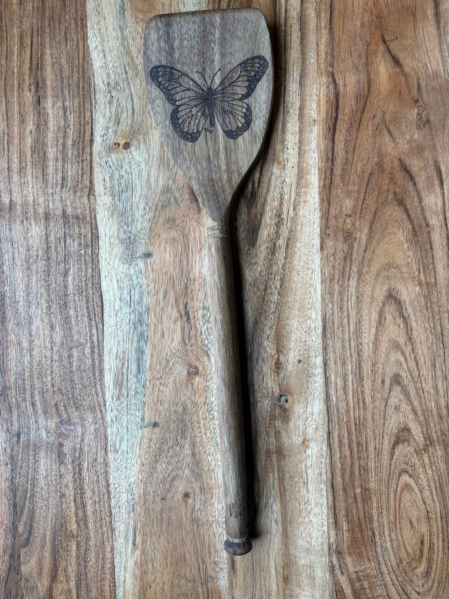 Hand Burned Wood Spatulas