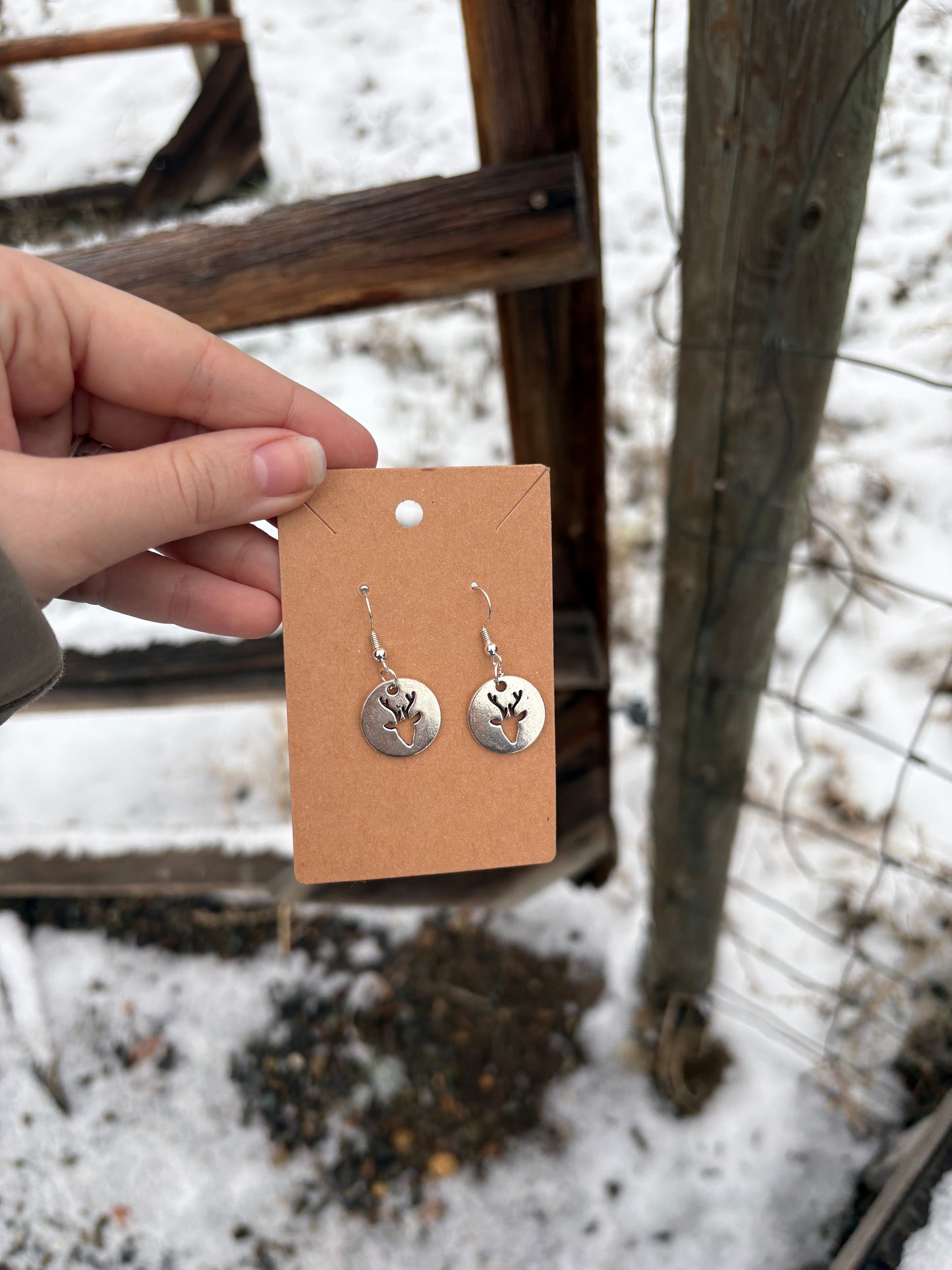 reindeer face earrings
