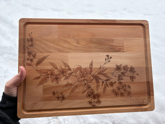 Floral Cutting Board
