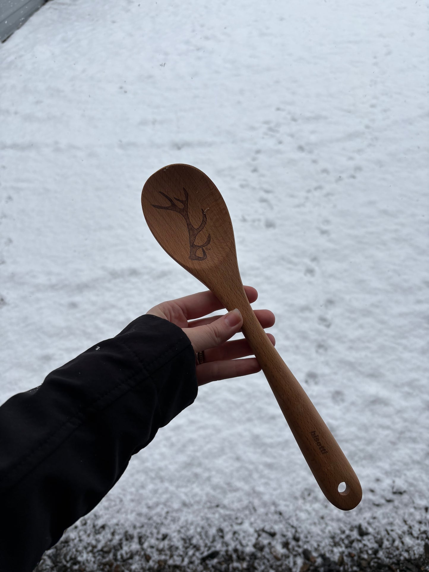 Elk Antler Wood Spoon