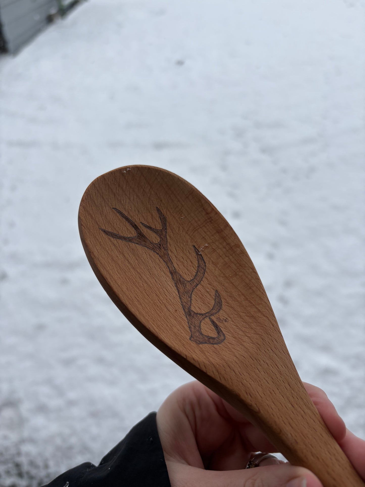 Elk Antler Wood Spoon