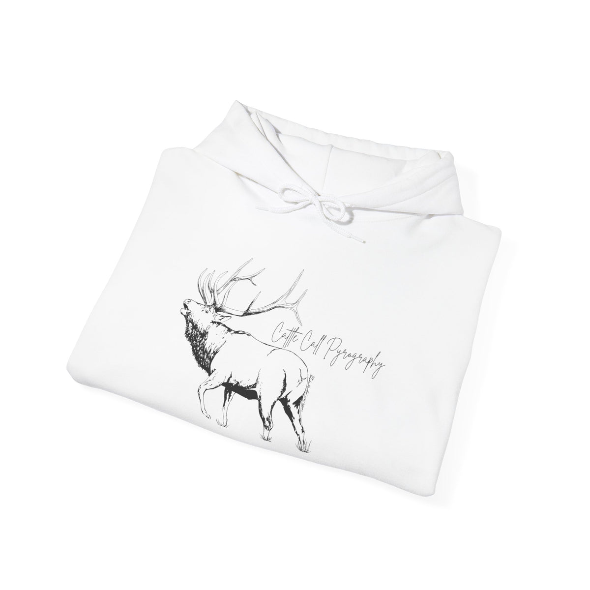 Original Elk Art Unisex Hooded Sweatshirt | Wildlife Hoodie | Cattle Call Pyrography