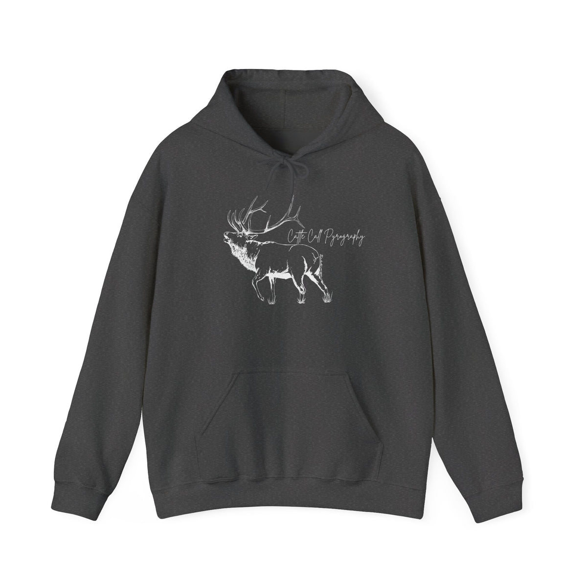 Original Elk Art Unisex Hooded Sweatshirt | Wildlife Hoodie | Cattle Call Pyrography