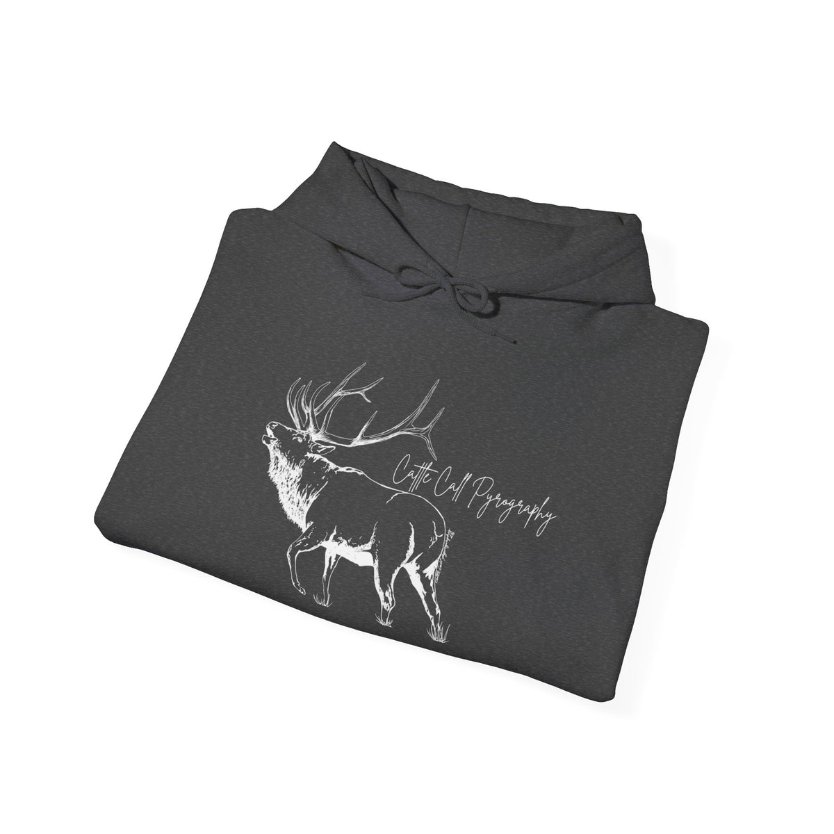 Original Elk Art Unisex Hooded Sweatshirt | Wildlife Hoodie | Cattle Call Pyrography