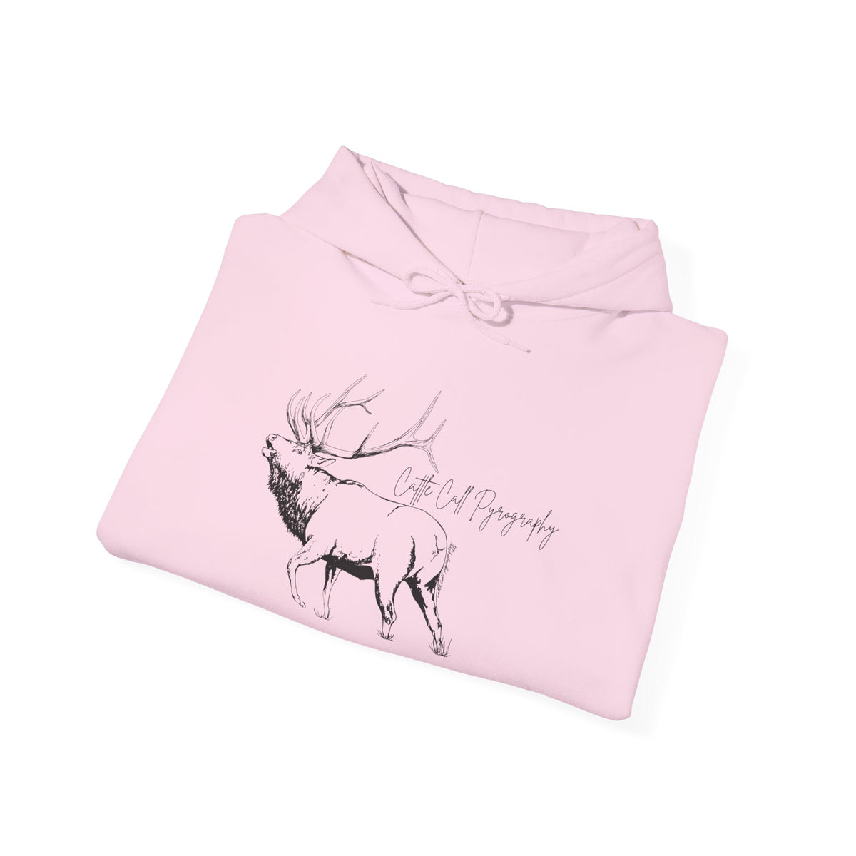 Original Elk Art Unisex Hooded Sweatshirt | Wildlife Hoodie | Cattle Call Pyrography