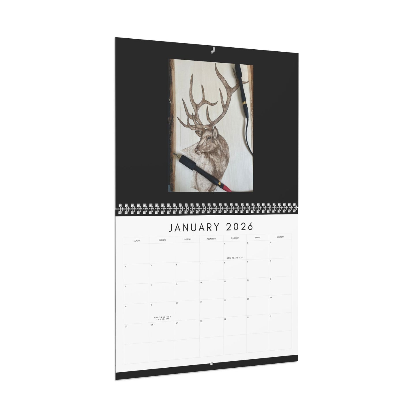 Wildlife Pyrography 2026 Wall Calendar