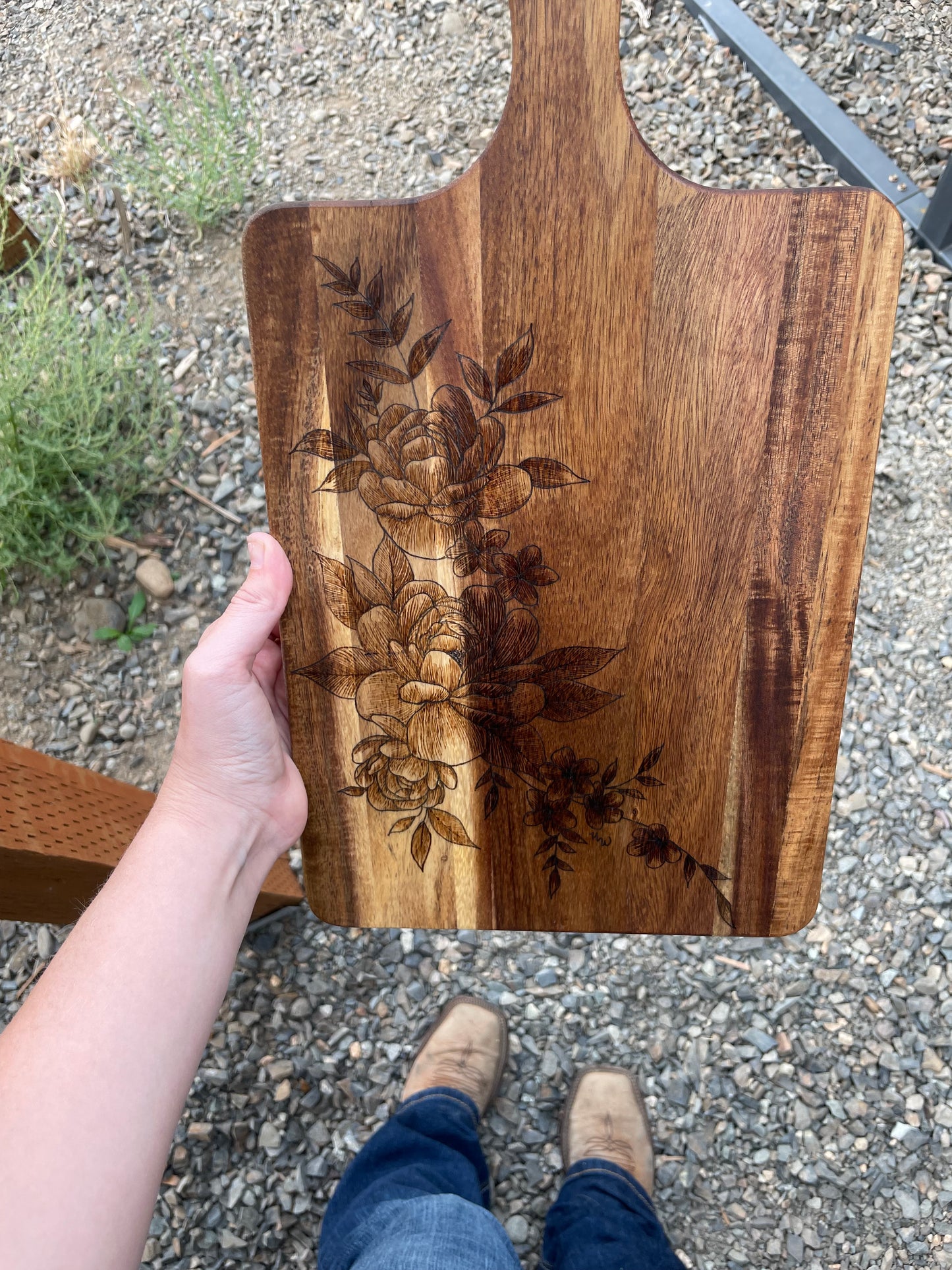 12”x9” floral charcuterie board