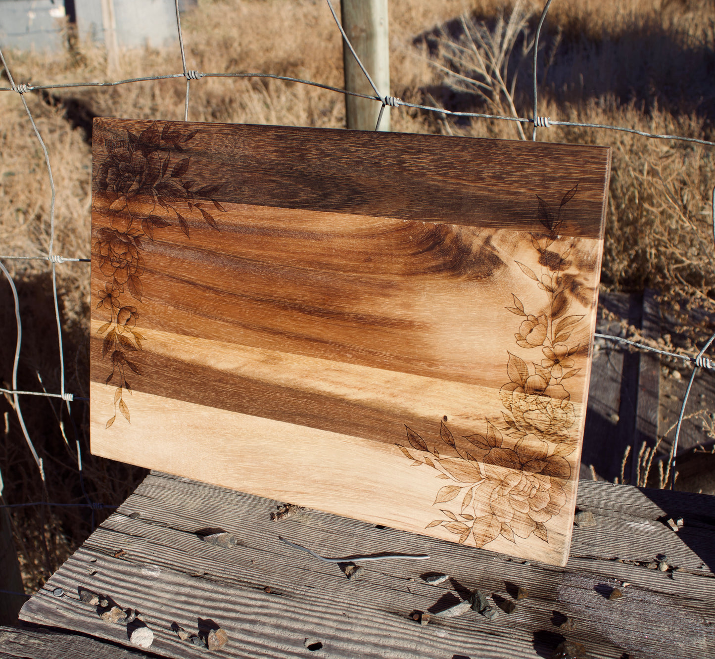 Large Floral Cutting Board