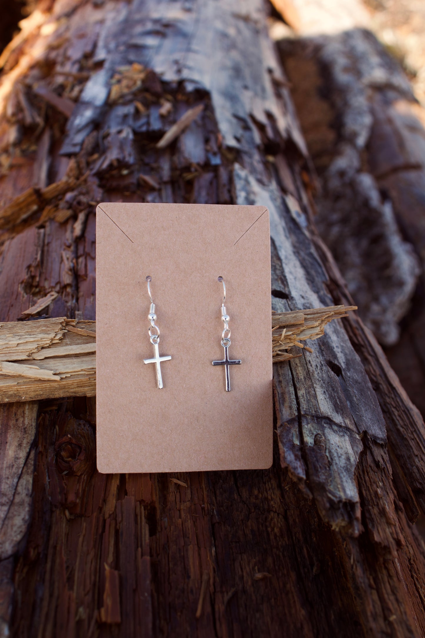 Dainty Sliver Cross Earrings