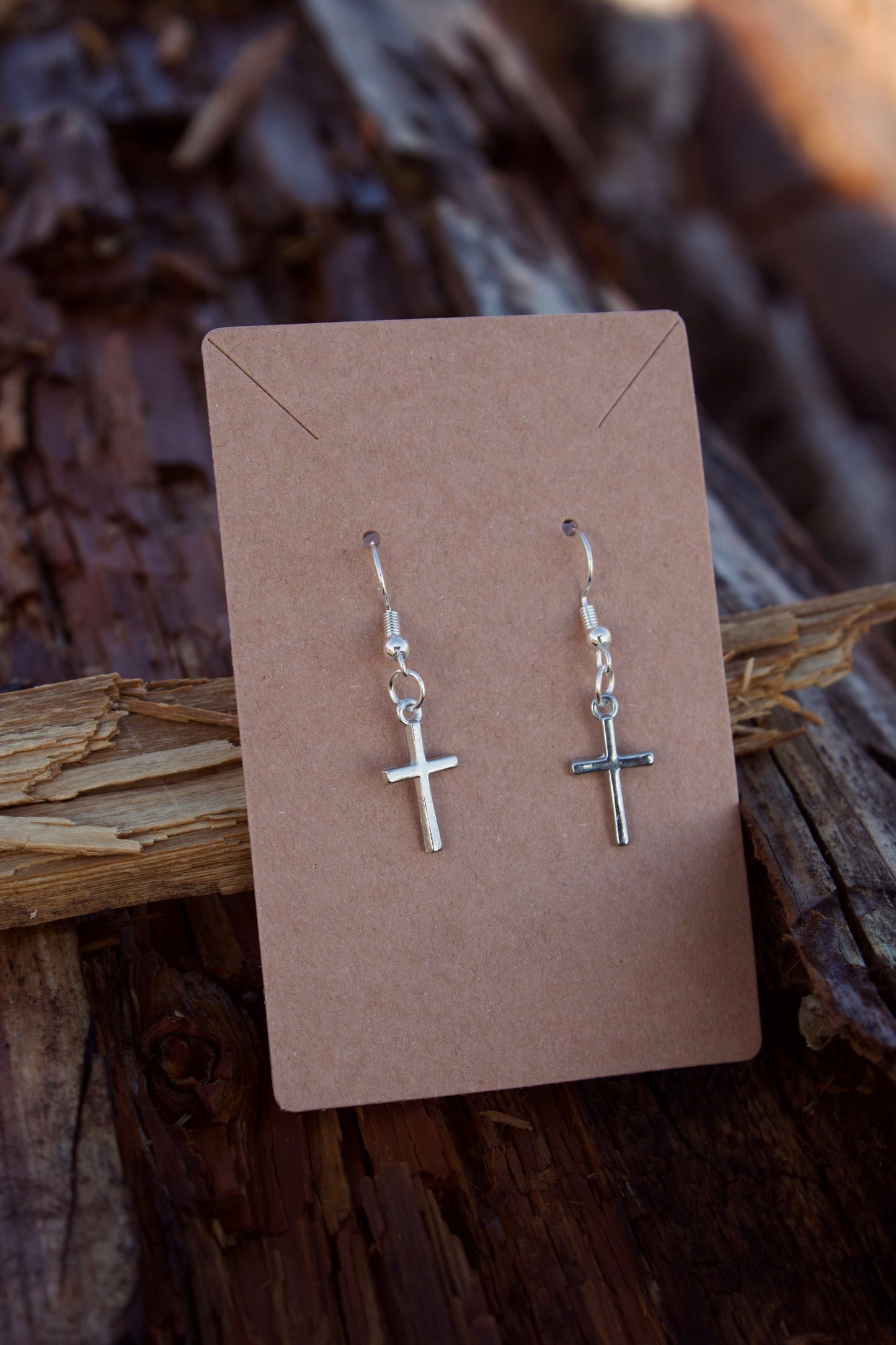 Dainty Sliver Cross Earrings