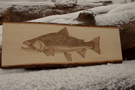 Wood Burned Brook Trout