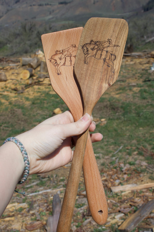 Hand Burned Wood Spatulas